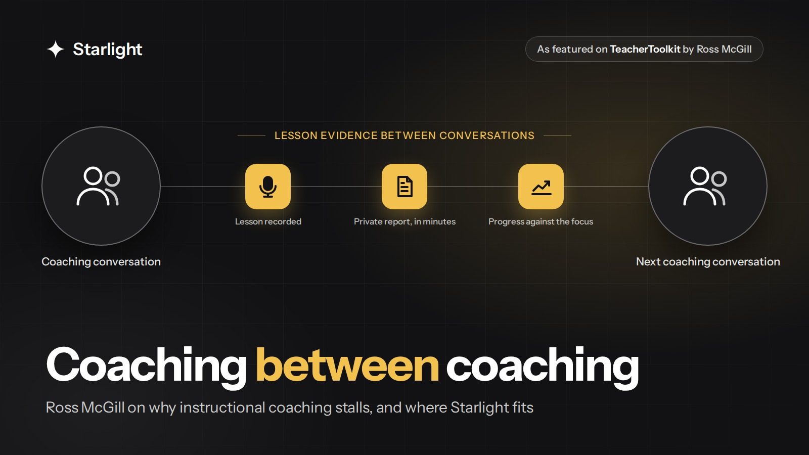 Coaching between coaching: Ross McGill on why instructional coaching stalls, and where Starlight fits